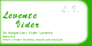 levente vider business card